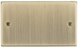 Knightsbridge 2G Blanking Plate - Square Edge Antique Brass